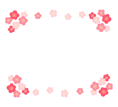 梅の花のフレーム・枠イラスト_01
