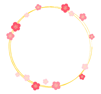 梅の花のフレーム・枠イラスト_04