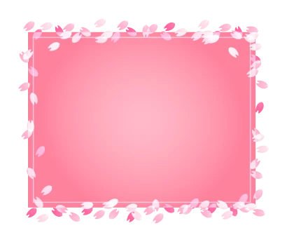 桜の花びらのピンク色のフレーム・枠イラスト