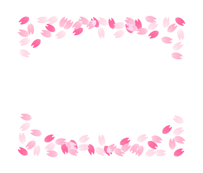 桜の花びらの上下フレーム・枠イラスト