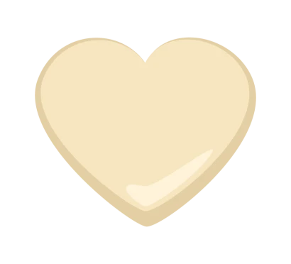 ハートのホワイトチョコレートのイラスト