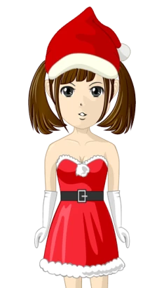 サンタコスプレの女の子（似顔絵）のイラスト