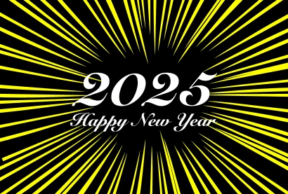 Happy New Year 2024 イエロースパークのイラスト