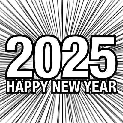 2024 Happy New Year 勢いのイラスト