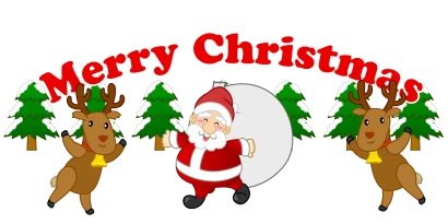 トナカイとサンタのクリスマスのイラスト