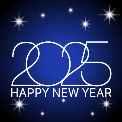 星空のHAPPY NEW YEAR 2025カードのイラスト