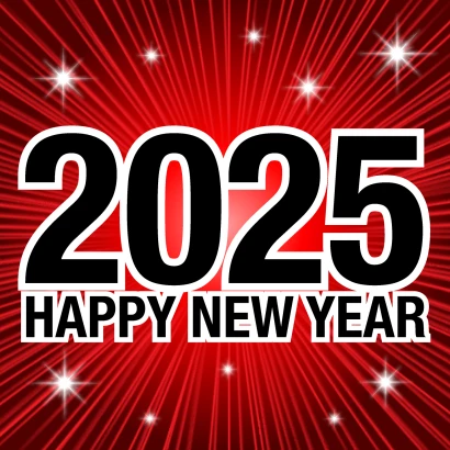 Happy New Year 2024 赤爆発のイラスト