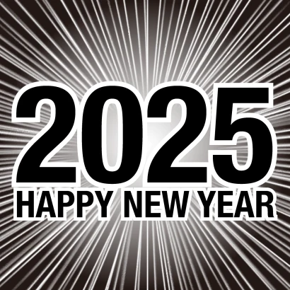 2024 Happy New Year　漫画風のイラスト