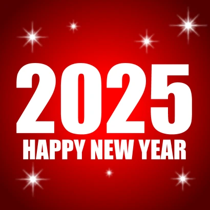 煌くHAPPY NEW YEAR 2025カードのイラスト
