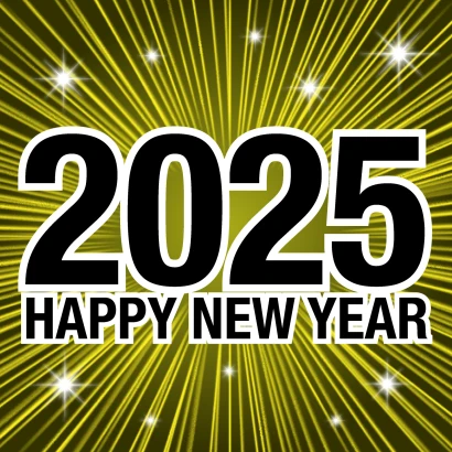 Happy New Year 2024 黄爆発のイラスト