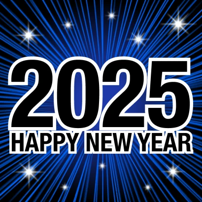 Happy New Year 2024 青爆発のイラスト