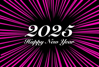 Happy New Year 2024 ピンクスパークのイラスト