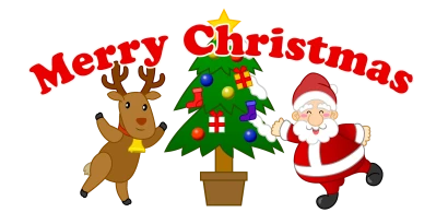 ツリーとサンのクリスマスのイラスト
