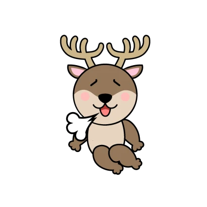 リラックスするトナカイキャラのイラスト