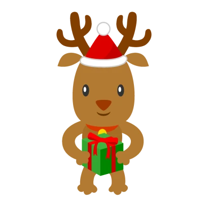 クリスマスプレゼントのトナカイのイラスト