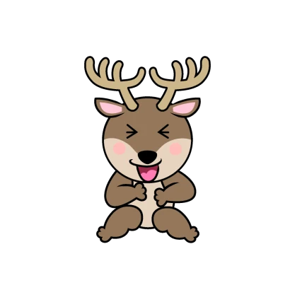 笑顔のトナカイキャラのイラスト