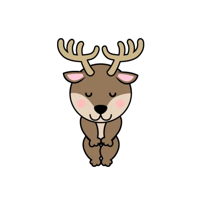 お辞儀トナカイキャラのイラスト