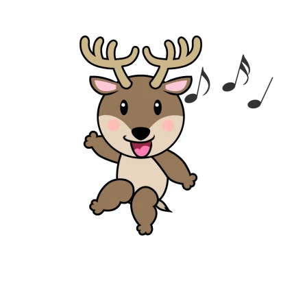 ダンスするトナカイキャラのイラスト