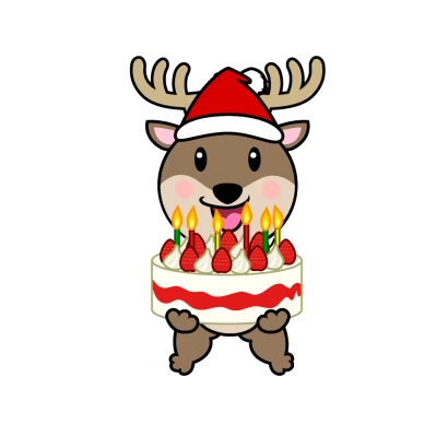 誕生日のトナカイキャラのイラスト