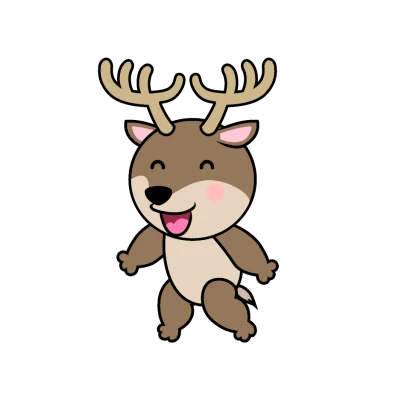 歩くトナカイキャラのイラスト
