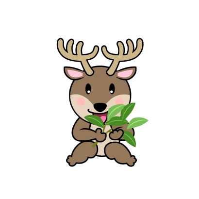 食べるトナカイキャラのイラスト