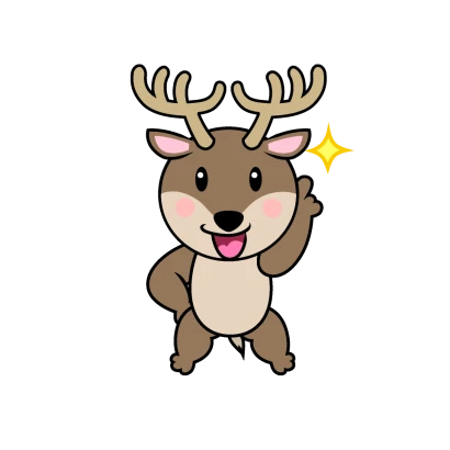 ポーズするトナカイキャラのイラスト