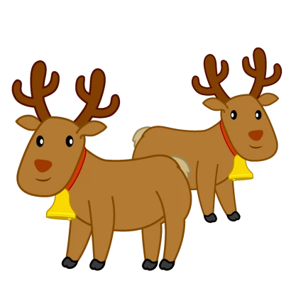 ２匹のトナカイのイラスト