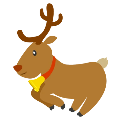 ダッシュするトナカイのイラスト