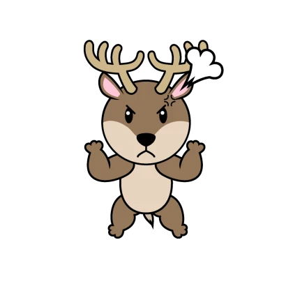 怒るトナカイキャラのイラスト