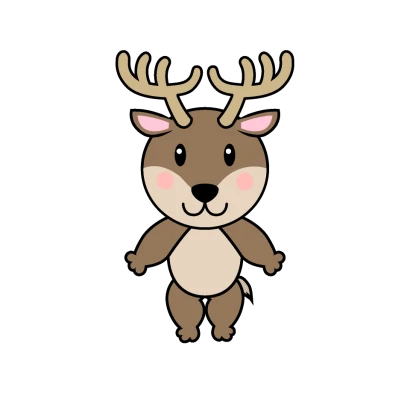 かわいいトナカイキャラのイラスト