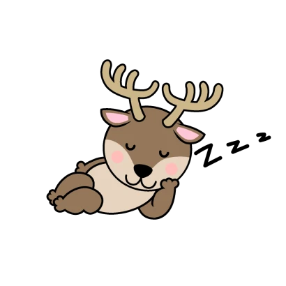 寝るトナカイキャラのイラスト