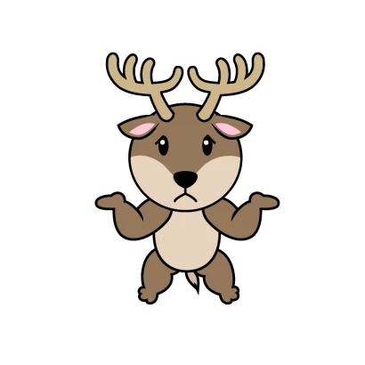 困るトナカイキャラのイラスト