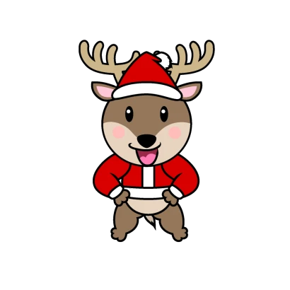 クリスマスのトナカイキャラのイラスト
