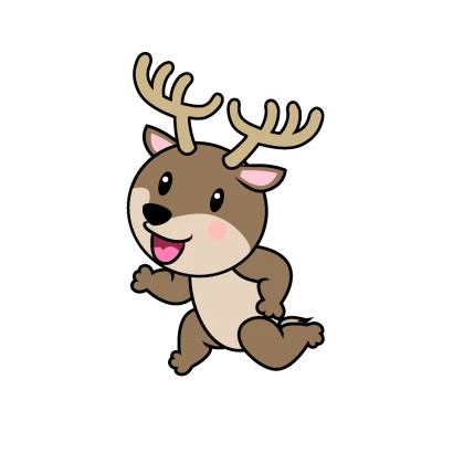 走るトナカイキャラのイラスト