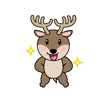自信のトナカイキャラのイラスト
