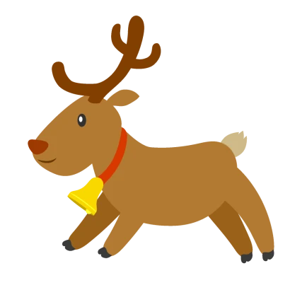 走るトナカイのイラスト
