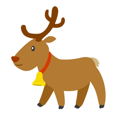 歩くトナカイのイラスト