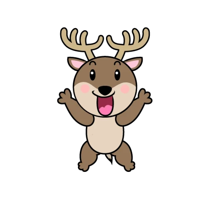 驚くトナカイキャラのイラスト