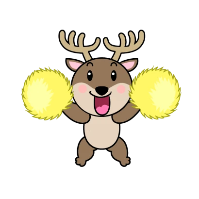 応援するトナカイキャラのイラスト