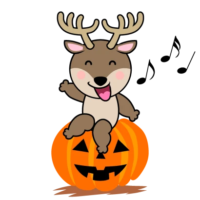 ハロウィンのトナカイキャラのイラスト