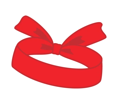 赤い鉢巻のイラスト