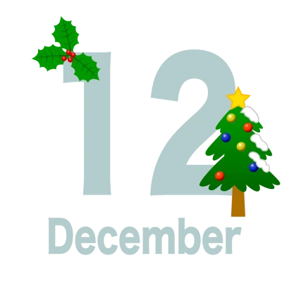 12月（クリスマスツリー）のイラスト