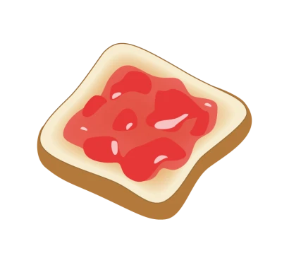イチゴジャムのトーストのイラスト