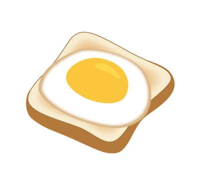 目玉焼きトーストのイラスト