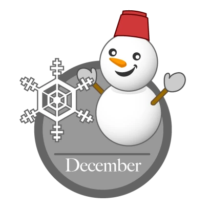 雪だるまの12月のイラスト
