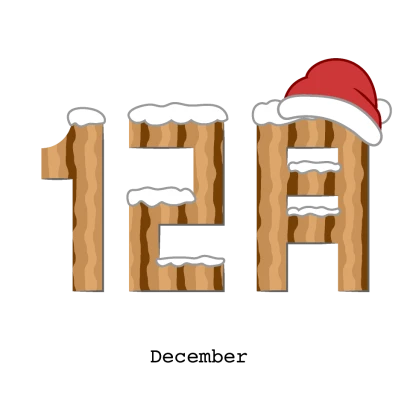 サンタの12月文字のイラスト