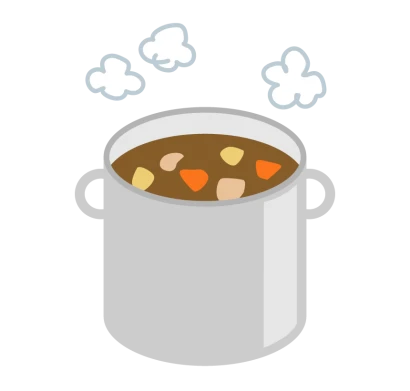 寸胴鍋とカレーのイラスト