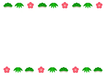 松竹梅フレームのイラスト