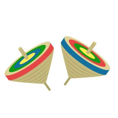 昔ながらのコマのイラスト