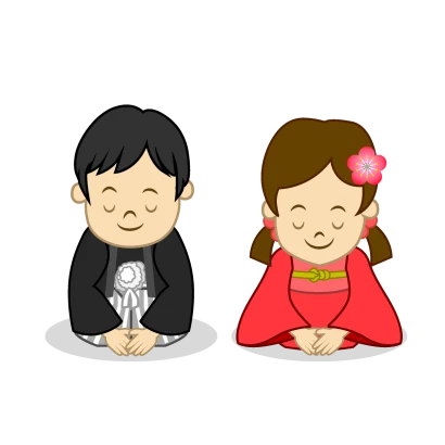 新年挨拶する子どものイラスト